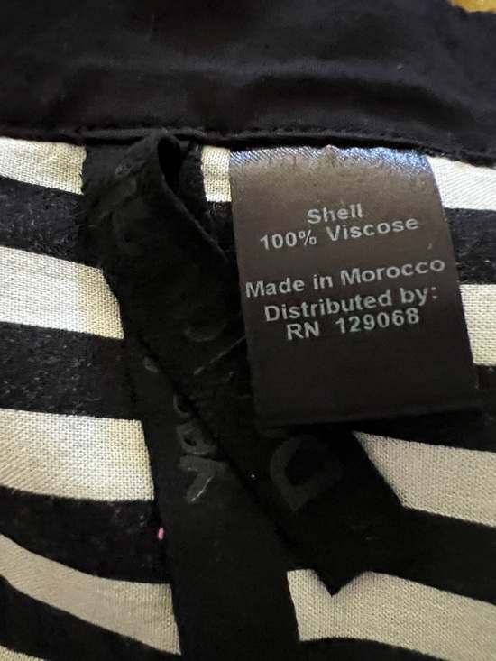 Desigual Size S Black and White Striped Tie-Front Blouse - Picture 6 of 7